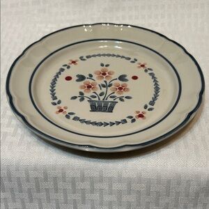 Vintage Salad Plate with Blue and Red Brambleberry Design. Made in Japan.